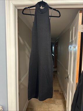 St. John Black Sleeveless Turtleneck Maxi Dress